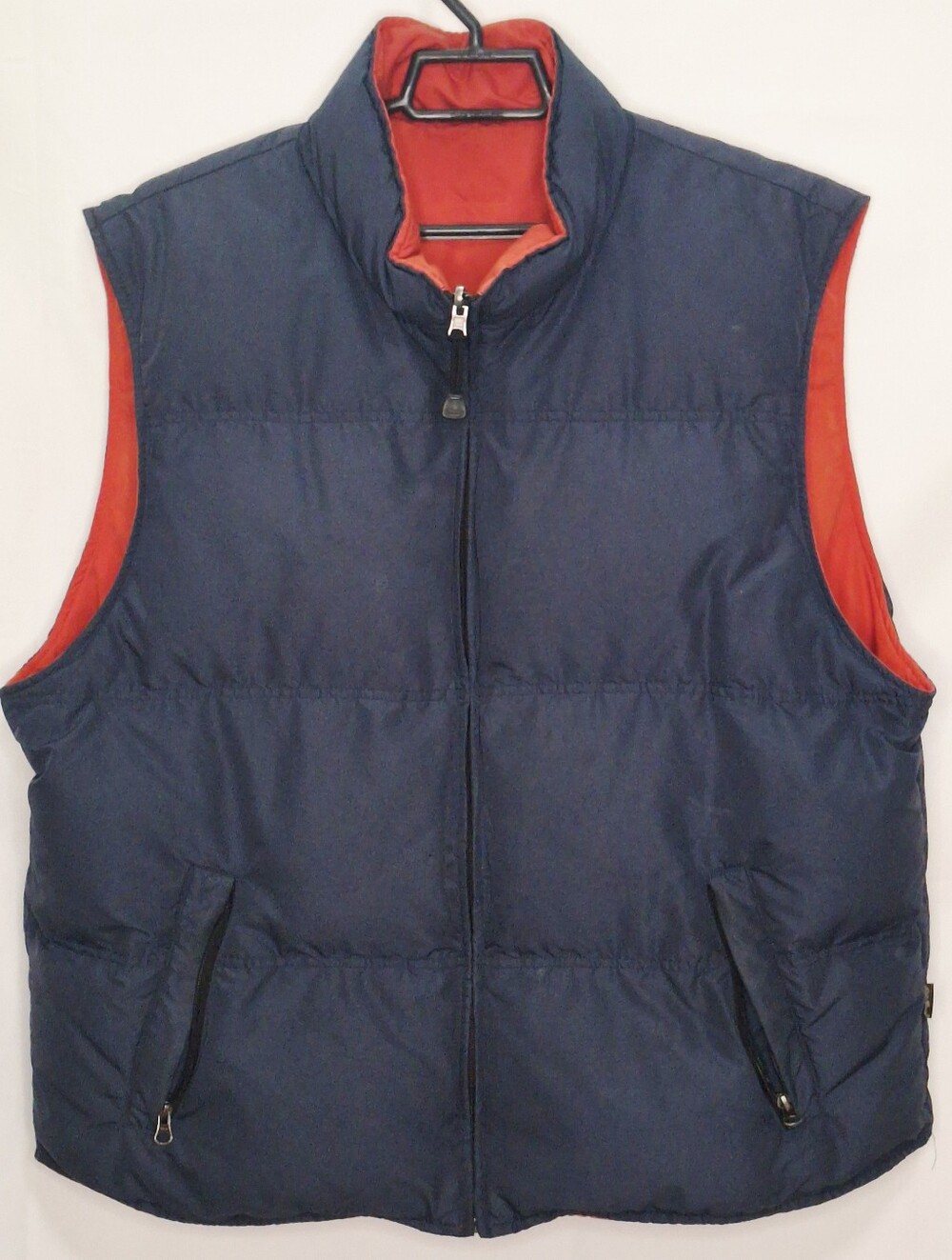 Eddie Bauer Down Navy and Orange Reversible Puffer Vest. XXL